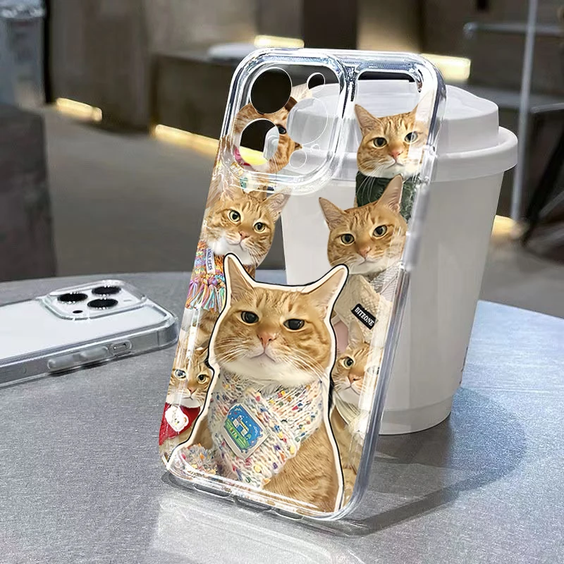Фото Милый прозрачный чехол для телефона с кошкой в бандане для Samsung Galaxy A37 A17 A57 S26 Plus S25 FE S24 Ultra S23 S22 S21 A56 A16 A36 A54 A55 №3