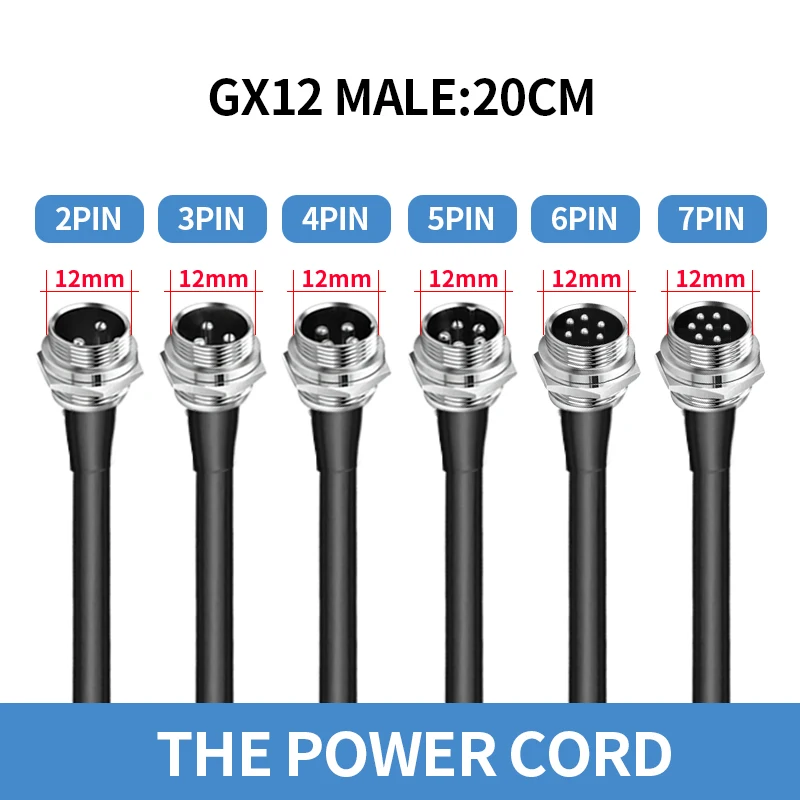 Водонепроницаемые разъемы GX12 2-7 контактов