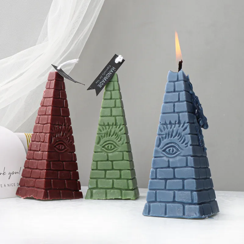 

3D Pyramid Silicone Candle Mold Geometric Egyptian Tower Crafts Gypsum Resin Making Supplies Handmade Soap Tools