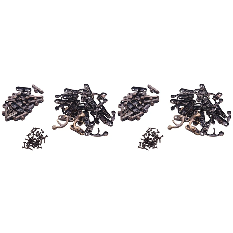 

New Antique Wood Box Latch Sets Case Lock Hinge, Bronze Tone, 40 Piece
