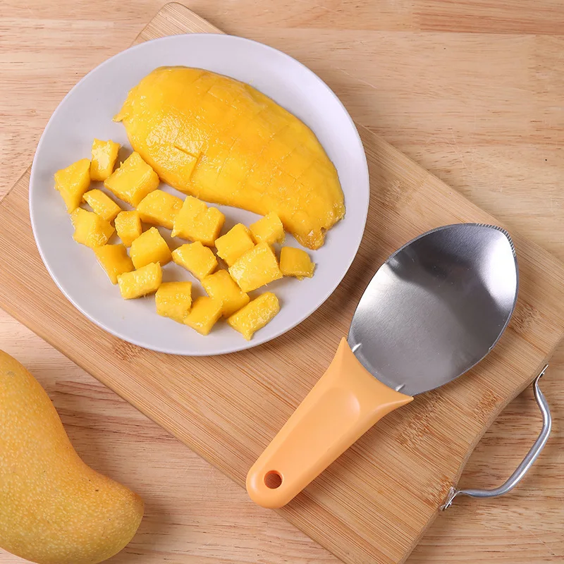 

Mango peelerMango knifeMultifunctional fruit flesh removing spoonMango dicingPeel and core separatorDigging spoon