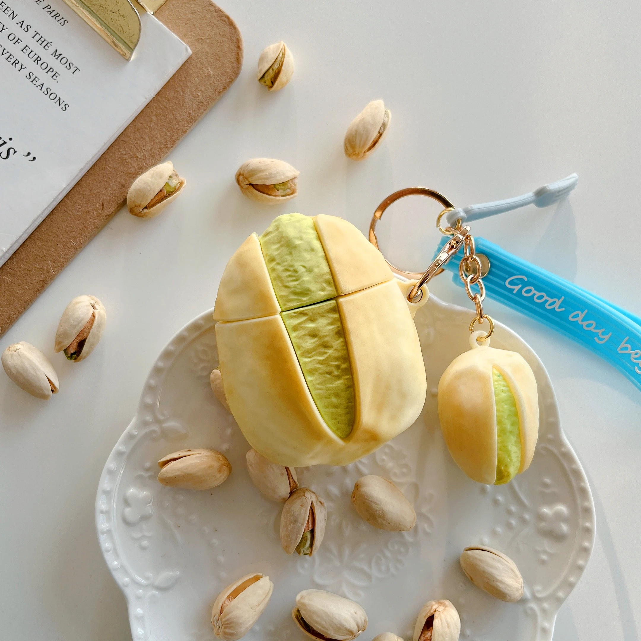 

Silicone Pistachio Shape For Apple Air Pods 1 2 3 Bag Wireless Earphone Accessories For Airpod Pro Case With Pendant