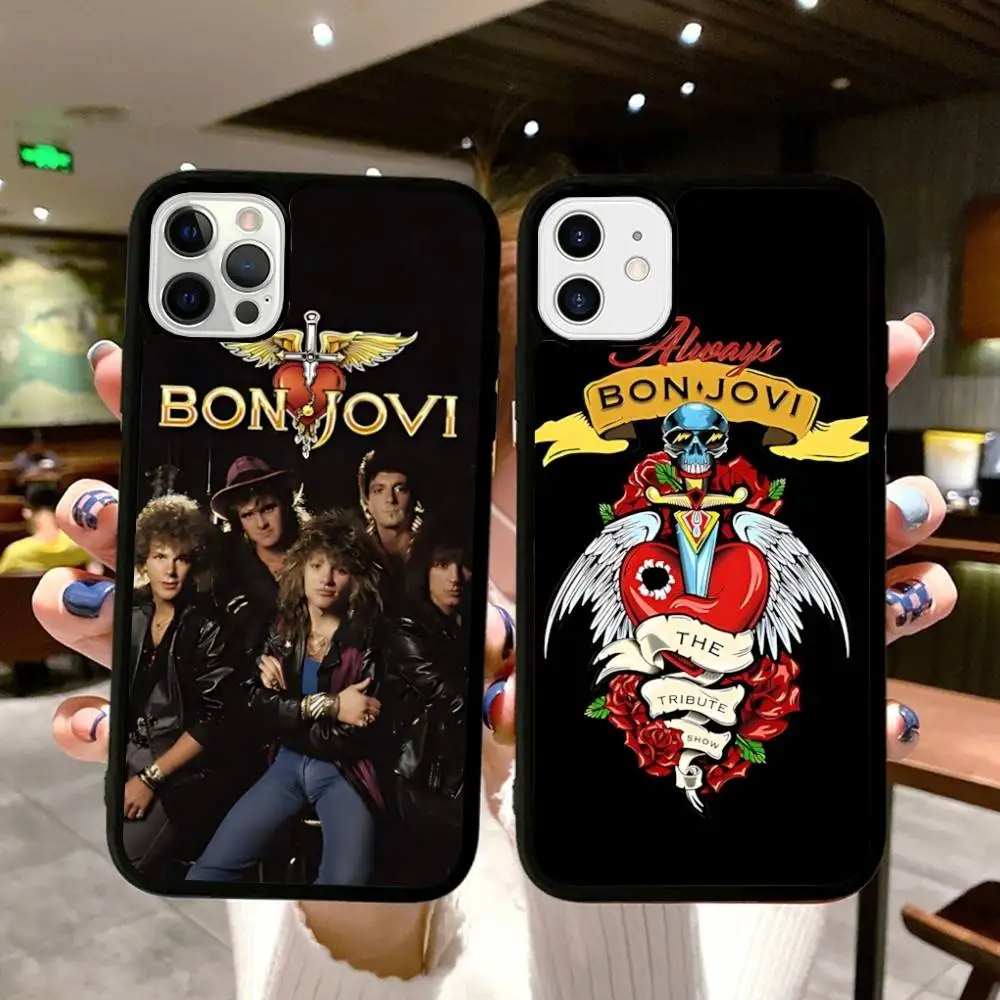 Фото Винтажный чехол для iPhone 17, 16, 15, 14, 13 Pro, 12, 11 Pro Max с изображением рок-группы B-Bon J-Jovi, жесткий PC+TPU, задняя крышка №1