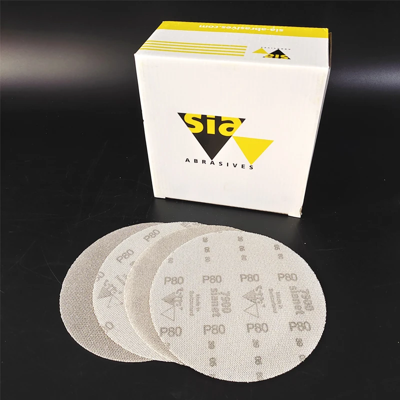 10Pcs Swiss Sia Mesh Abrasive Dust Free Sanding Discs 6 Inch 150mm Anti-Blocking Dry Grinding Sandpaper 80 To 400 Grit For Car
