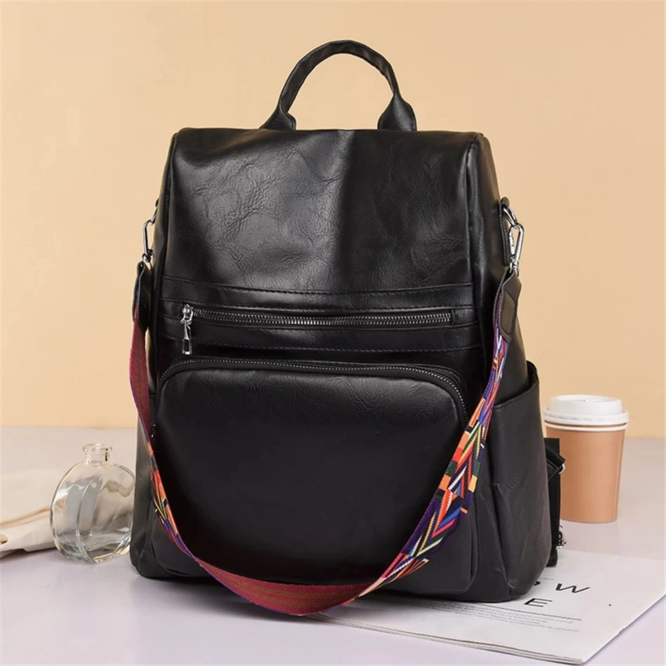 

Women's Backpack Ladies Big Backpack for Teenage Girl Water Proof Bagpack Leather Shoulder Bags for Women 2022 Mochila Feminina