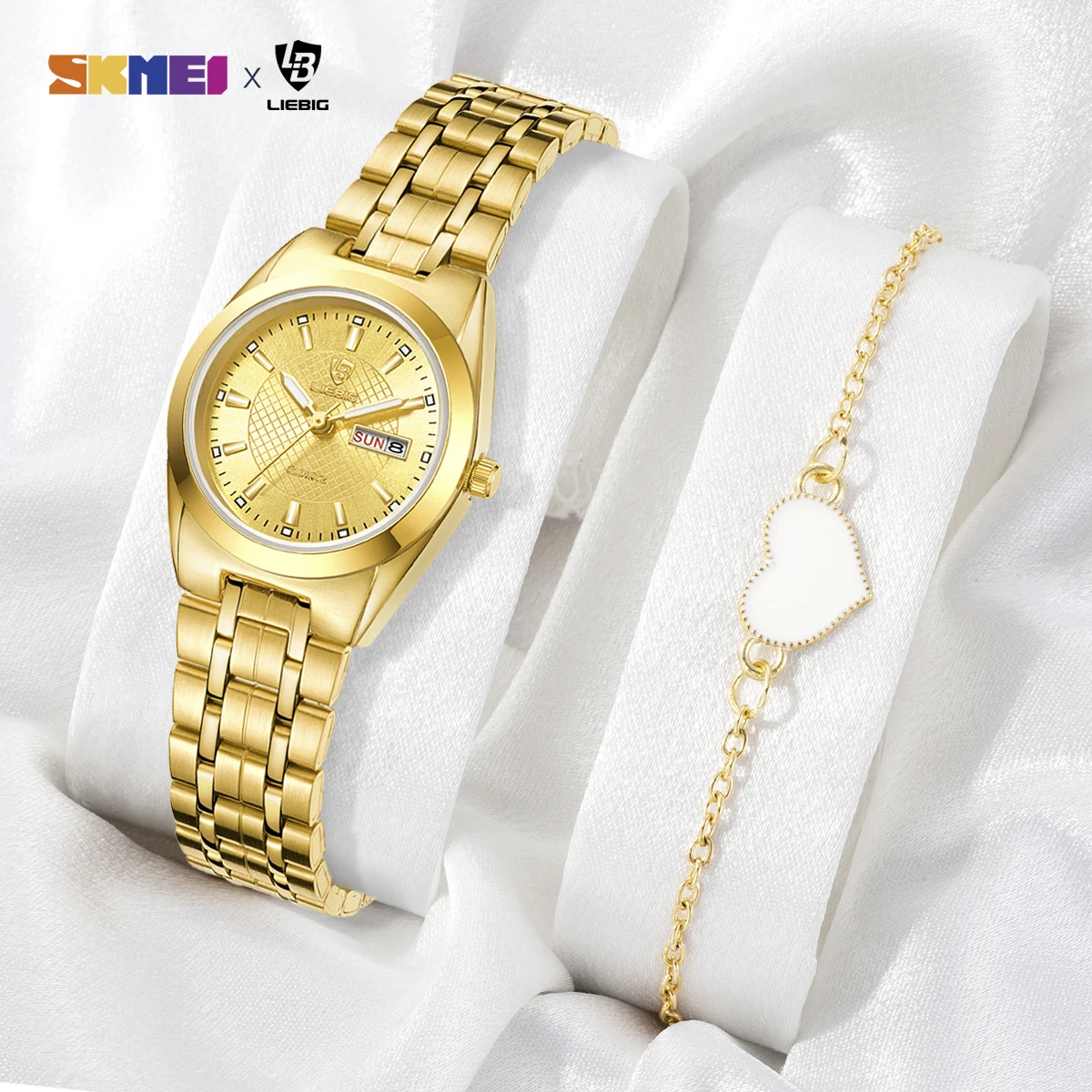 LIEBIG элегантные часы из нержавеющей стали модные с датой роскошные