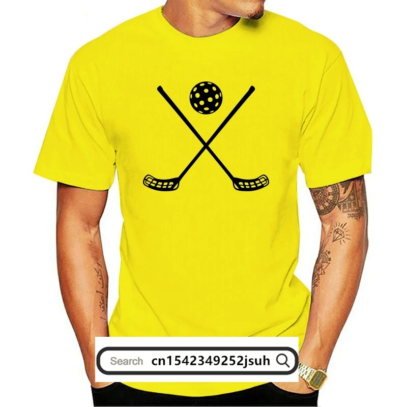 

S-6XL Crossed Floorball Sticks T Shirt Vintage Design Tee Shirt Man Harajuku Camiseta Summer Breathable Tees