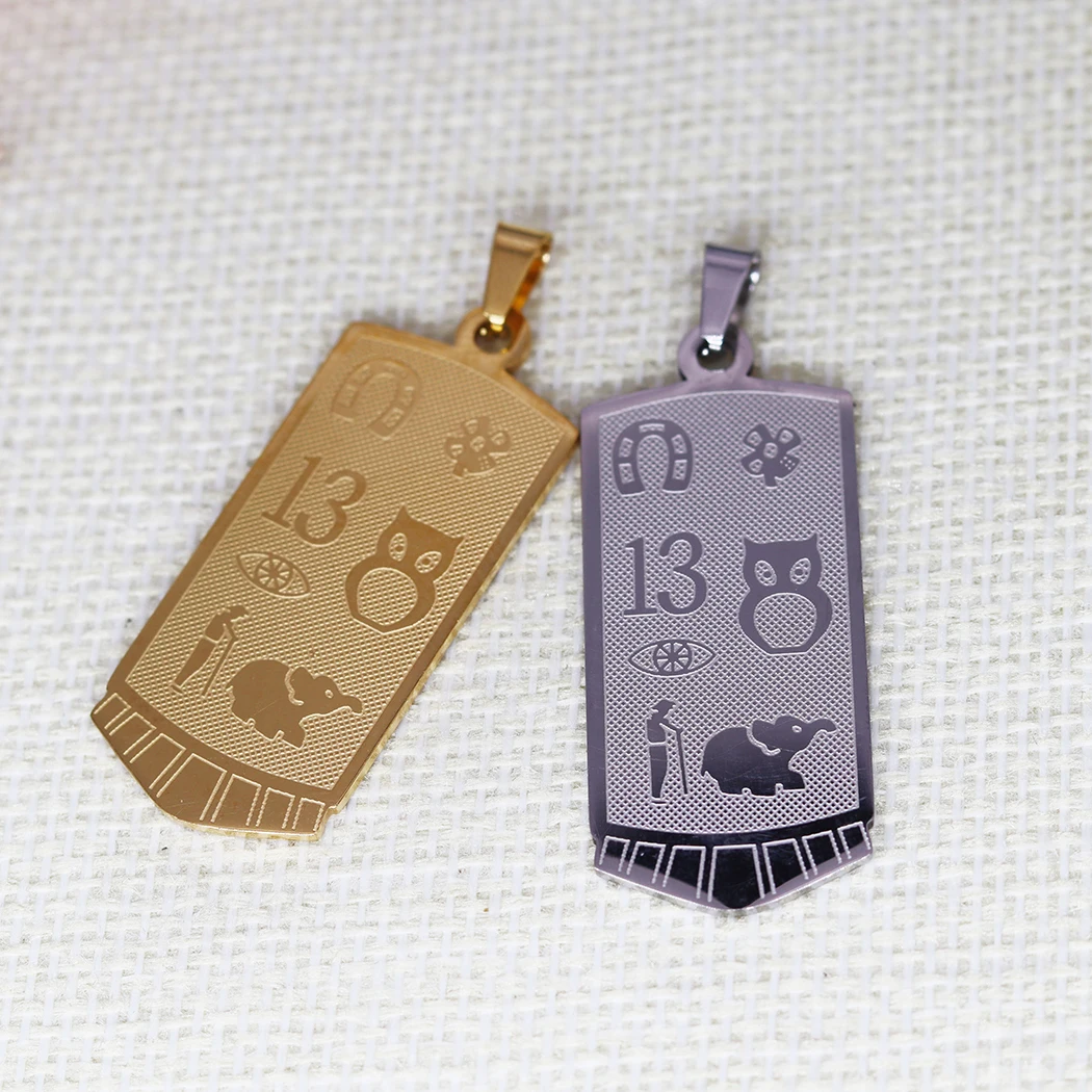 

2PCS Cute Cratoon Pendant DIY Stainless Steel Gift For Women Men Charm Pendant For Bracelet Jewelry Findings