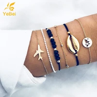 6pcs trendy woman jewelry 2022 bracelet for women girls beaded bracelet black jewelry sets couples gifts free shipping items