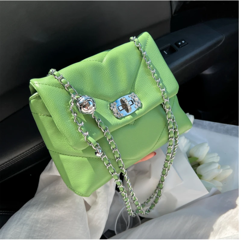 

Кожаная сумка высокого качества, роскошные брендовые сумки-мессенджеры на плечо с цепочкой для женщин, новинка 2022, маленькая квадратная сум...