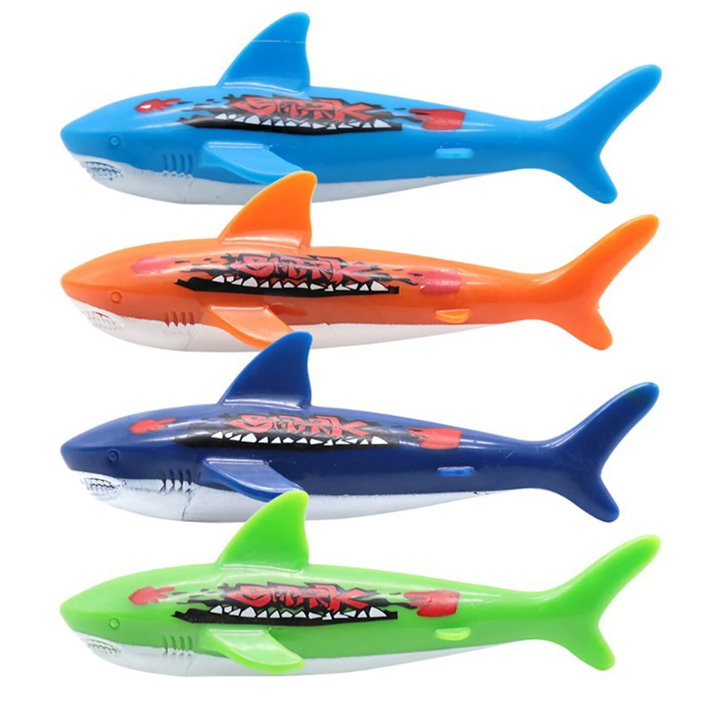 

4pcs Summer Shark Rocket Throwing Toy Water Funny Swimming Pool Diving Game Toys for Children Dive Dolphin Accessories Toy