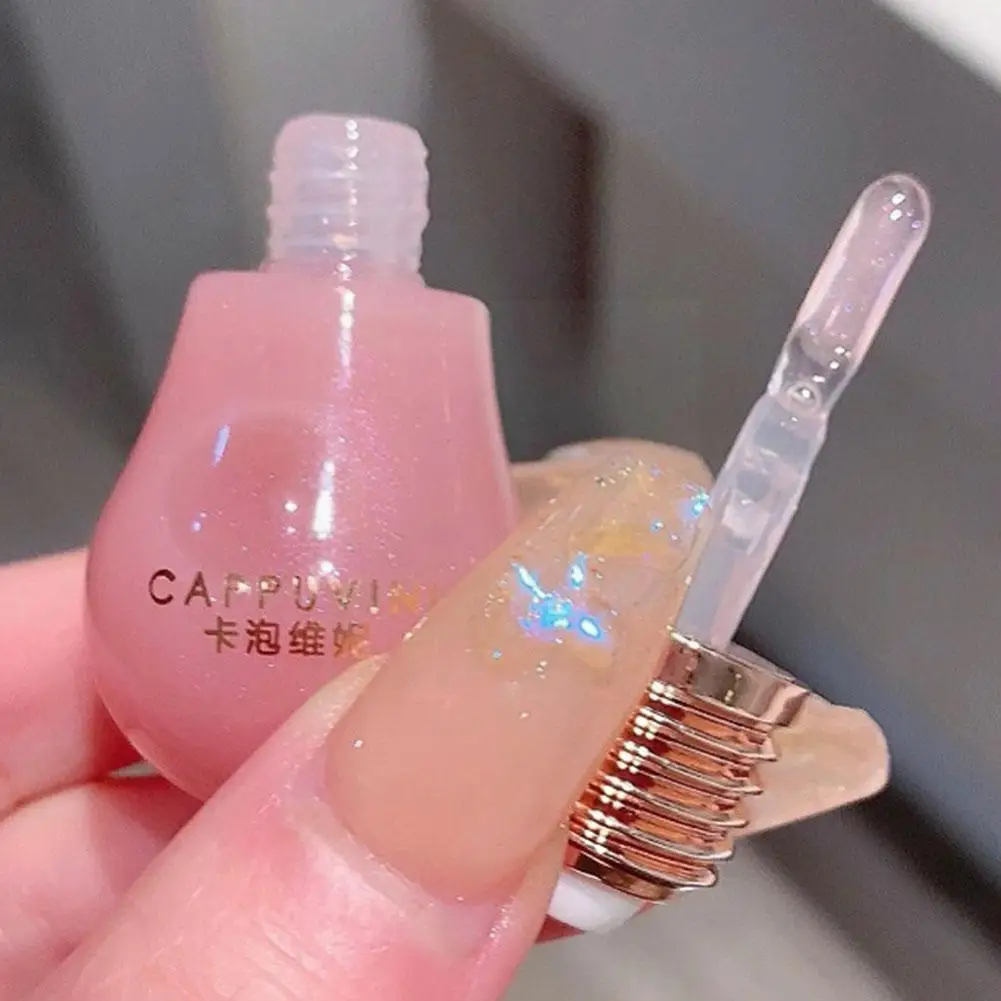 

Mini Mirror Roller Ball Lip Gloss Light Bulb Shape Shiny Lip Plumper Oil Long Lasting Moisturizing Lip Tint For Female Wome S5r3