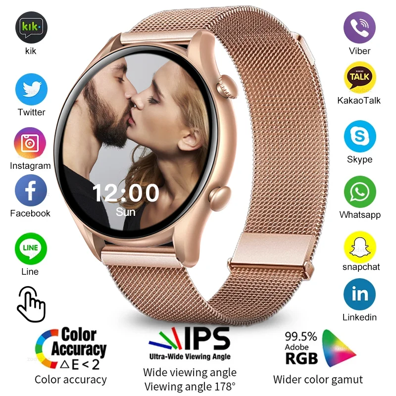 

2023 New Smart Watch Women Custom Dial Hi-Fi Voice Calling Sport Watches Men IP67 Waterproof Smartwatch For Xiaomi Huawei iphone