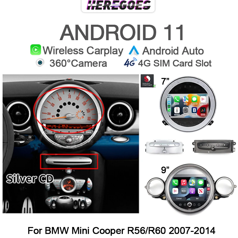 Carplay Android 11 Автомобильный мультимедийный плеер для Mini Cooper Countryman R55 R56 R60 2007-2014