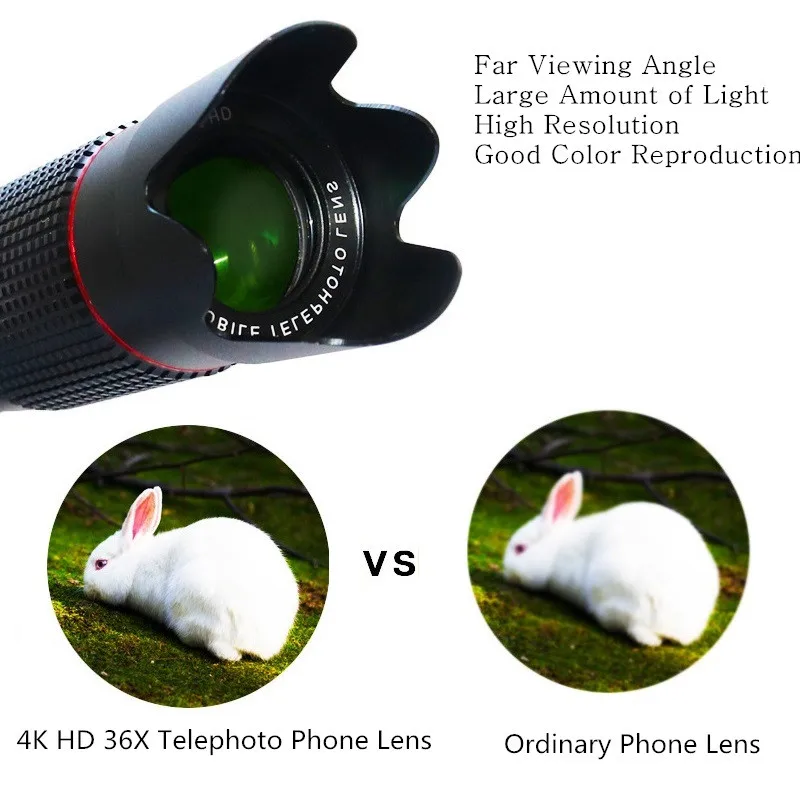 4k hd 36x 8 40x optical telescope phone camera lens telephoto lens for iphone xiaomi smartphone lenses lente para celular free global shipping