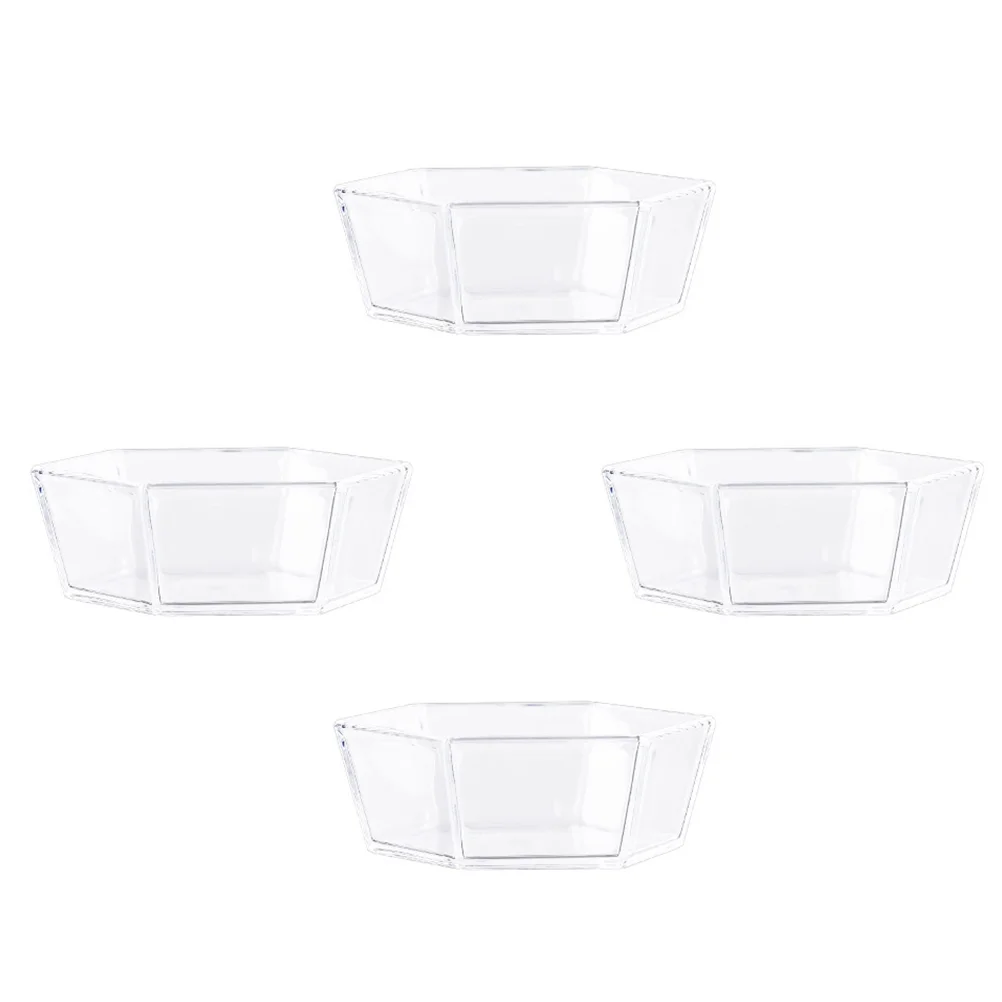 

4pcs Snacks Fruit Dried Food Storage Plates Transparent Dried Fruit Plates