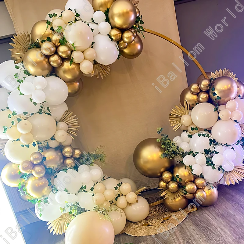 

137pcs Sand White Balloons Birthday Anniversary Party Decoration Latex Ballons Garland White Gold Baloons Arch Baby Shower Event