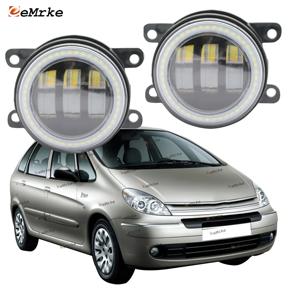 

Led Angel Eye DRL Fog Lamp for Citroen Xsara Picasso N68 Facelift 2004-2012 Fog Lamp Assembly with Lens Daytime Running Lights