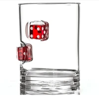 dice embedded hand blown whisky glass red wine glass brandy wine glass coffee daily glass