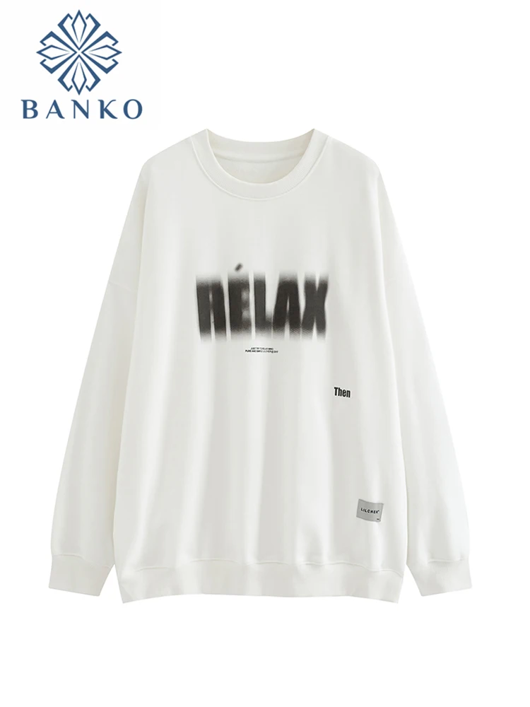 

Свитшот женский с длинным рукавом и надписью, модный винтажный Повседневный Топ оверсайз с круглым вырезом, Дамские пуловеры, уличная одежда, свитшоты