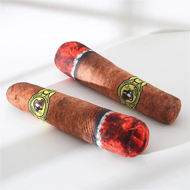 

Crystal Super Soft Big Smoke Sound Squeak Toy Ins Plush Toy New Durable Pet Toy Dog Accessories Red Funny Cigar Toy 27x7x7cm
