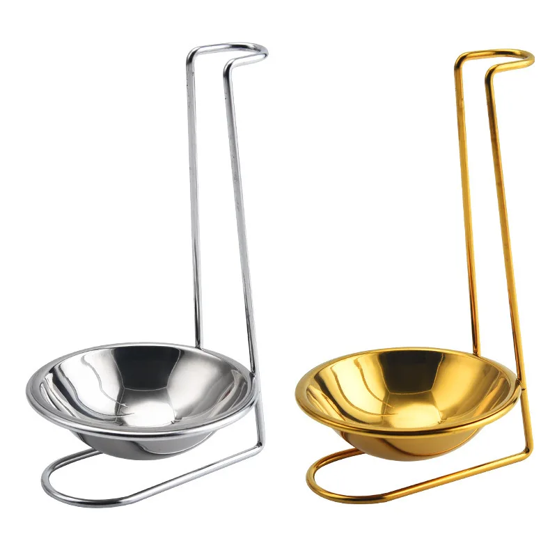 

Golden Spoon Stand 2 In 1 Stainless Steel Spoon Shelf Rest Spoon Rest Kitchen Gadget Spoon Holder Thicken Ladle Stand