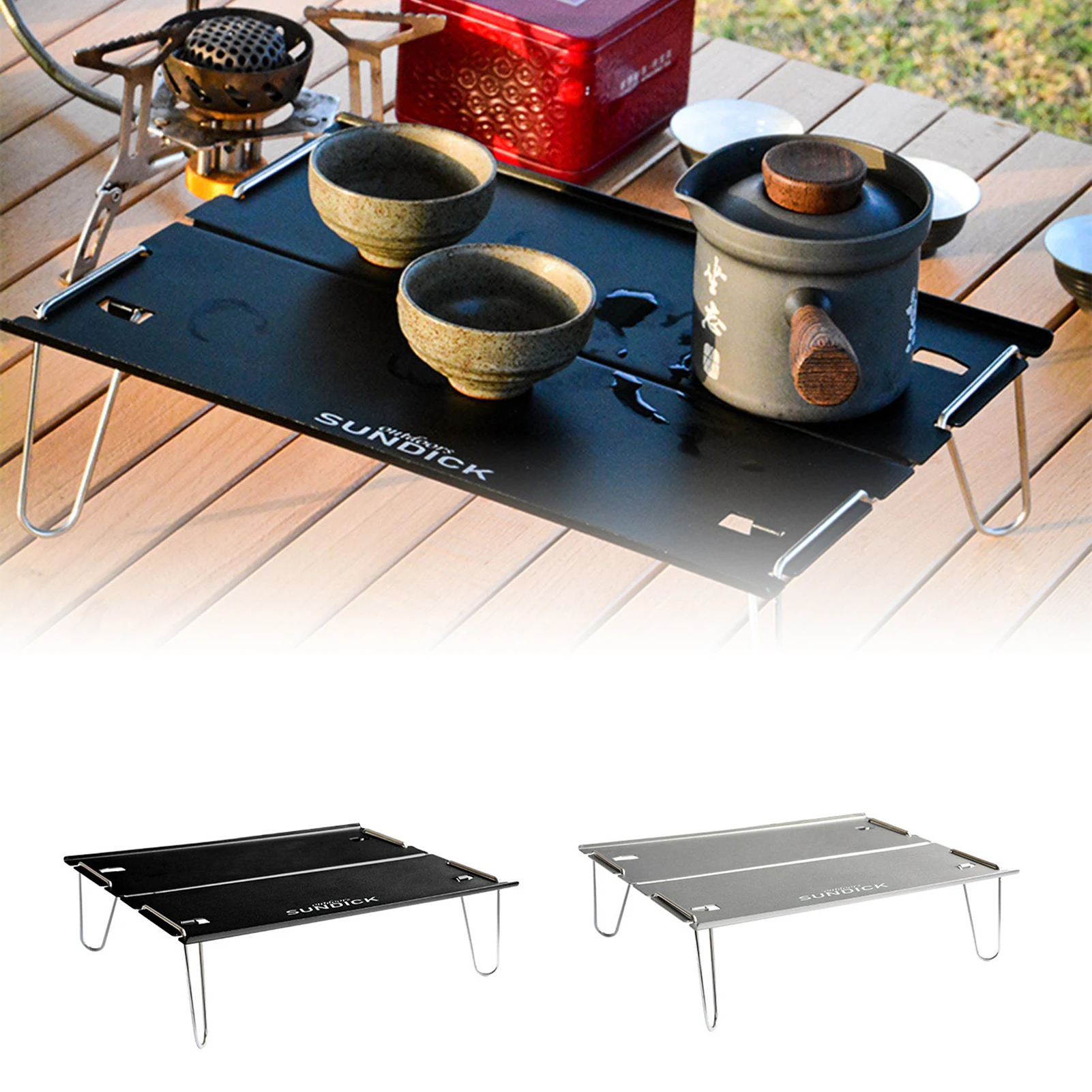 

Portable Mini Outdoor Table Lightweight Aluminum Alloy Foldable Camping Table Waterproof Sturdy Camping Furniture 30*22*8cm
