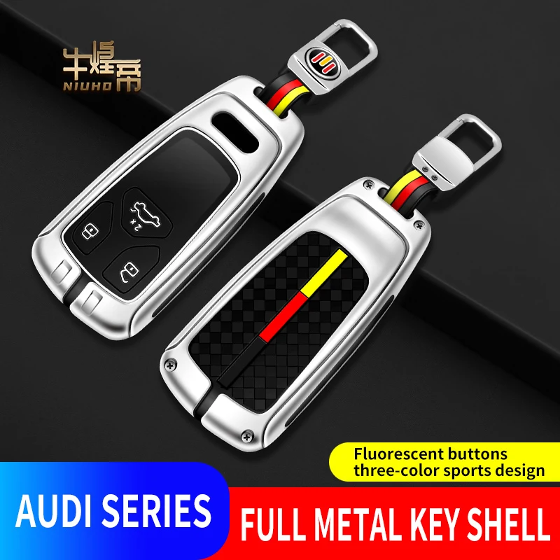 

Fluorescent Car Key Case Keychain For Audi A4 B9 A5 A6L A6 S4 S5 S7 8W Q7 4M Q5 TT TTS RS Coupe Auto Key Cover Shell Accessories