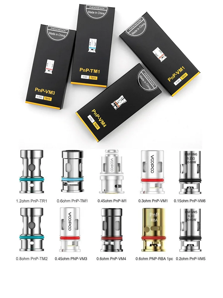 Оригинальная катушка PnP VM1 VM3 VM4 VM5 VM6 R1 R2 TPP DM1 DM2 сетчатая для VOOPOO DRAG X S Max Argus GT Pro VINCI 2 X2