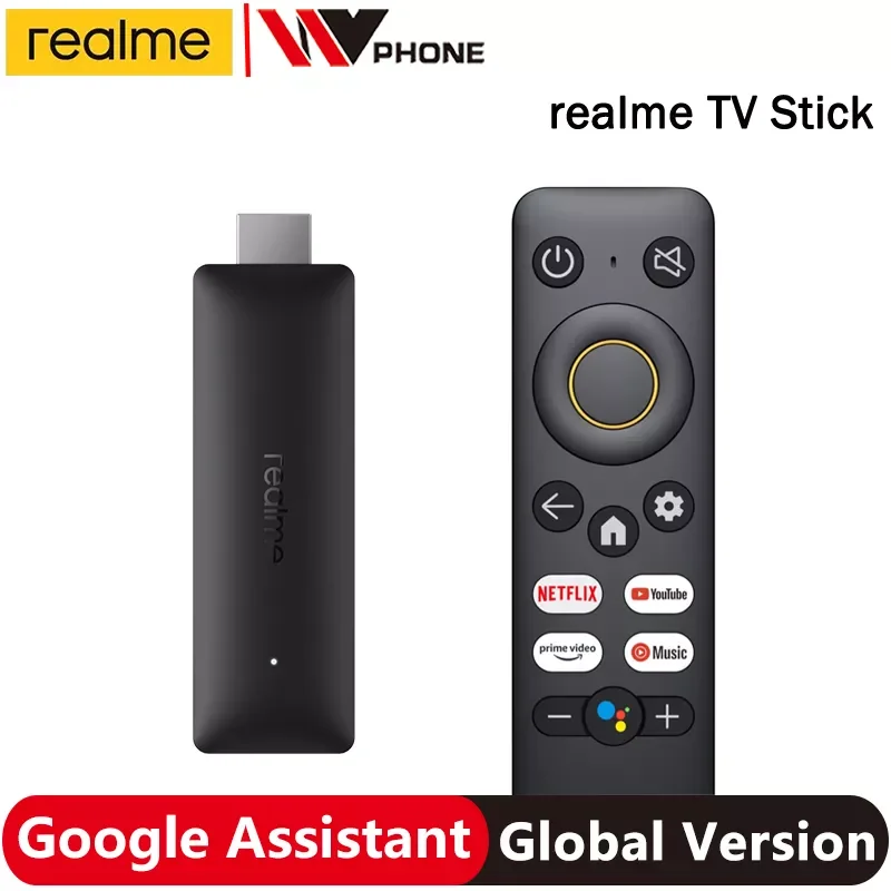 

Global Version realme Smart Google TV Stick 1GB 2GB RAM 8GB ROM ARM Cortex A53 Bluetooth 5.0 Netflix Google Assistant