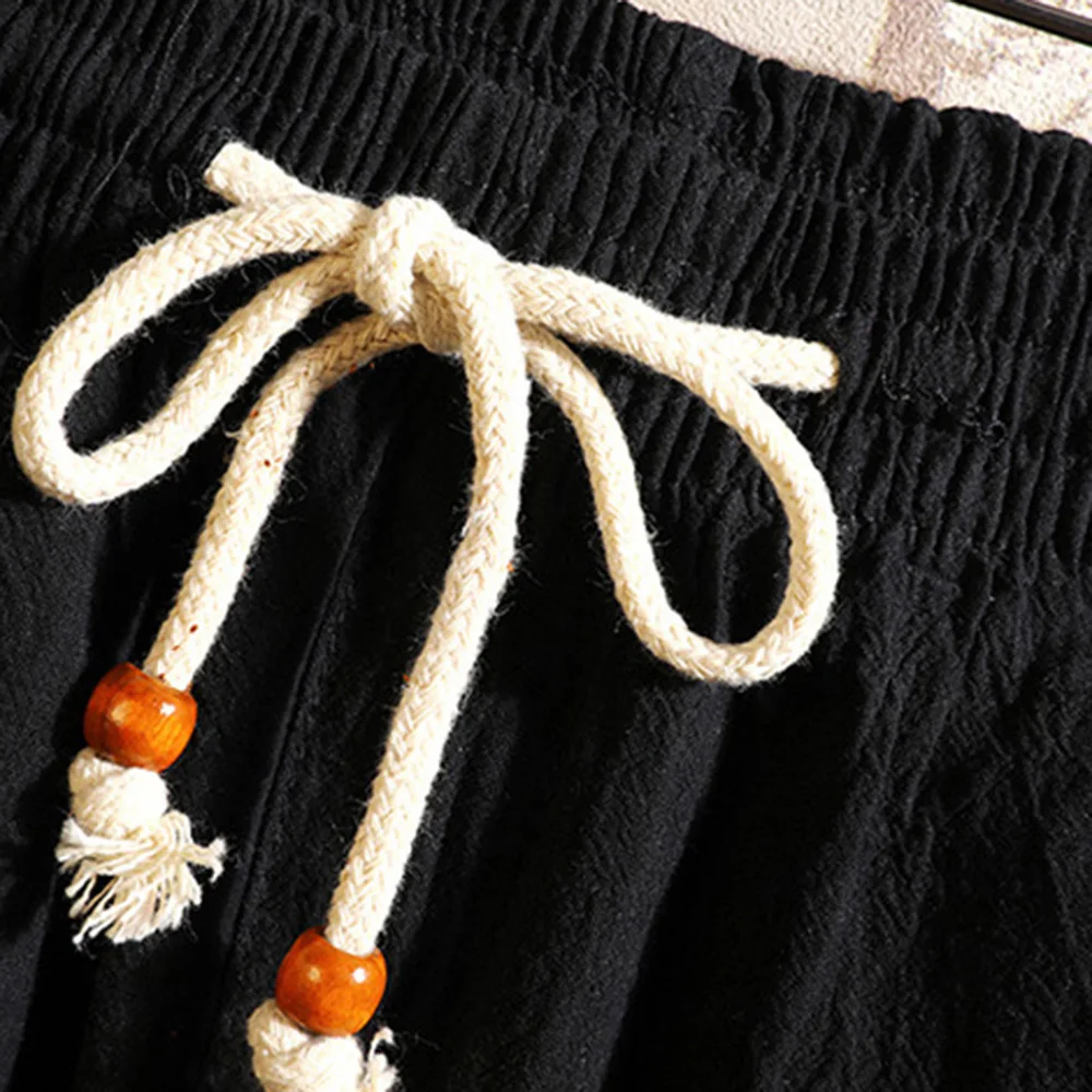 2023 New Arrival Men's Cotton and Linen Short Sleeve T-shirt Shorts 2PC Set Solid Shirt+Shorts Home Suits Male S-3XL