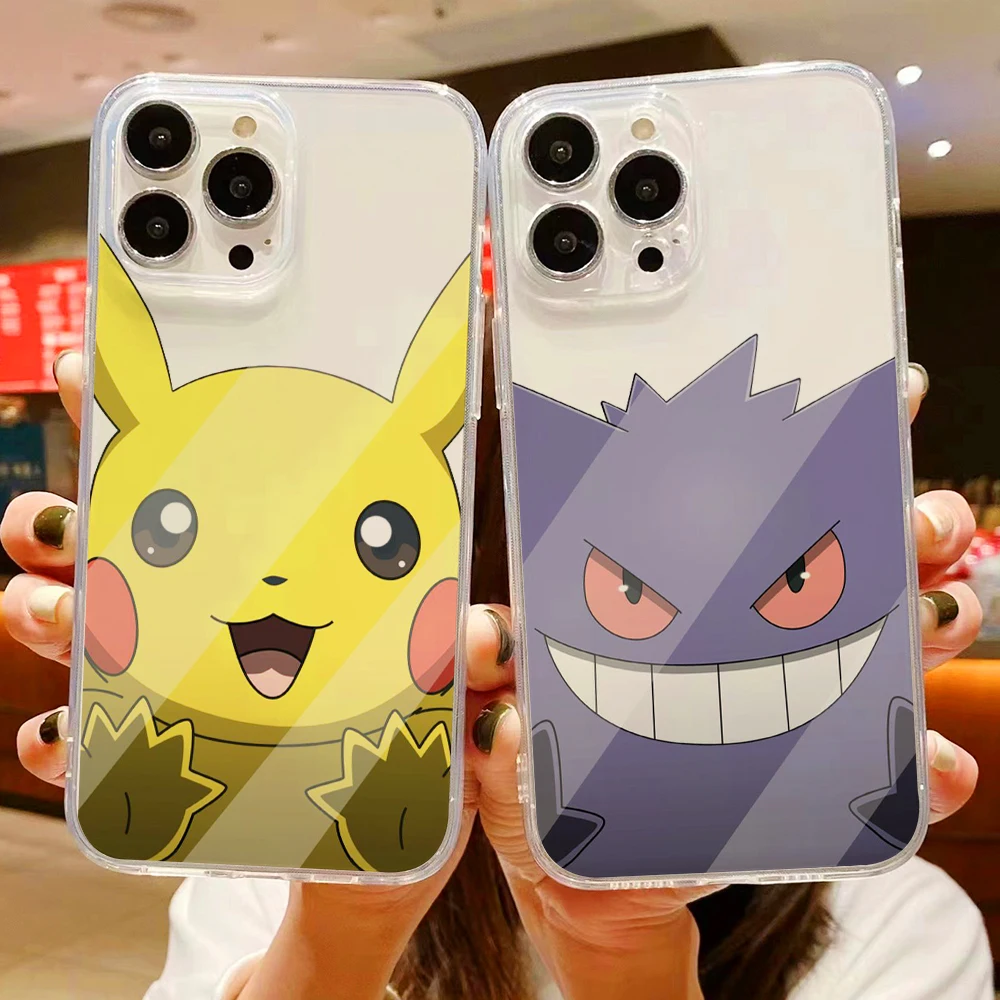 

Japan Cartoon Pokemon Clear Phone Case For iPhone 13 12 11 Pro 12 13 Mini X XR XS Max SE 6s 7 8 Plus Silicone Cover Soft Carcasa