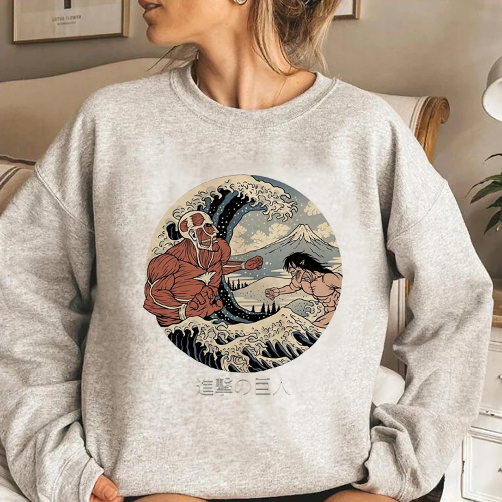 

Толстовки Titans с капюшоном для женщин, флисовые винтажные худи в эстетике аниме, Женский графический пуловер
