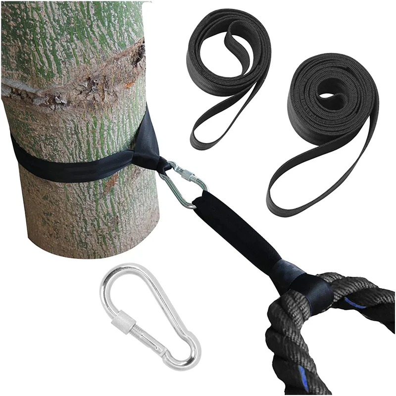 

Battle Rope Anchor Strap Kit Heavy Duty Reinforced Nylon Straps & Carabiner Muscle Workout Equipment Accessories for Gym Fitness