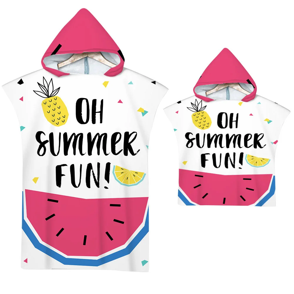 Банный халат с капюшоном из микрофибры и принтом ананасов