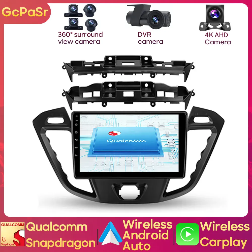 

Автомобильный мультимедийный проигрыватель Qualcomm Snapdragon для Ford Tourneo Custom 1 I Transit 2012 - 2021 Навигация Беспроводная Carplay Android 4G