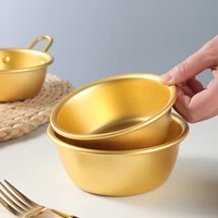 yellow bowl yellow aluminum korean rice wine bowl with handle heatable pickle bowl shabing bowl korean tableware dessert bowl
