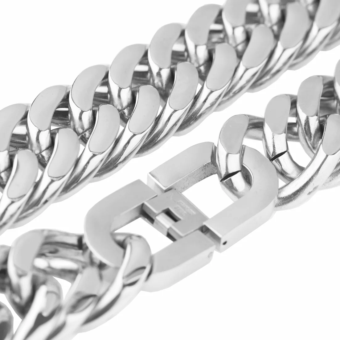 

Top Huge Heavy 21mm 316L Stainless Steel Silver Color High Polishing Cuba Chain Necklaces&Bracelet Men Cool Gift 7-40inch Choose