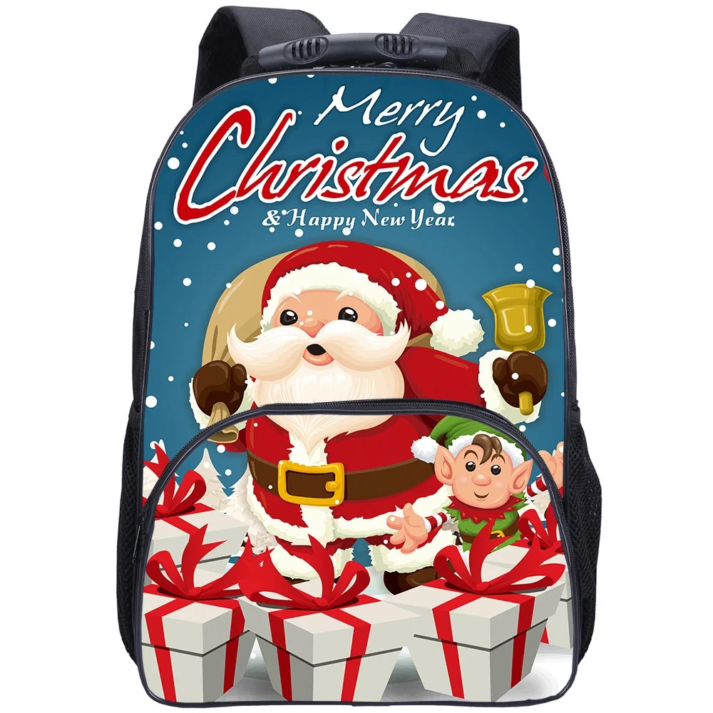 High-capacity Children Santa Claus Christmas Cartoon Gift Backpacks New Primary Girl Boy Fashion Leisure Schoolbags