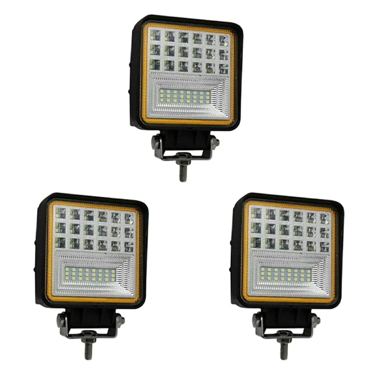 

3PCS Car LED Light Bar 4 Inch 6000K 126W LED Driving Work Light Lamp Headlight Off Road for 4X4 Truck SUV ATV Boat, 28mm