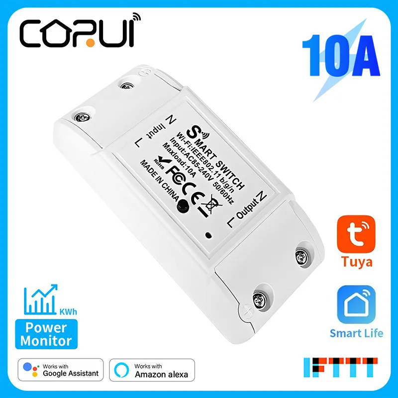 

CoRui WiFi Smart Light Switch Wireless Breaker Cozylife Life APP LED Light Breaker Remote Control With Alexa Google Smart Home