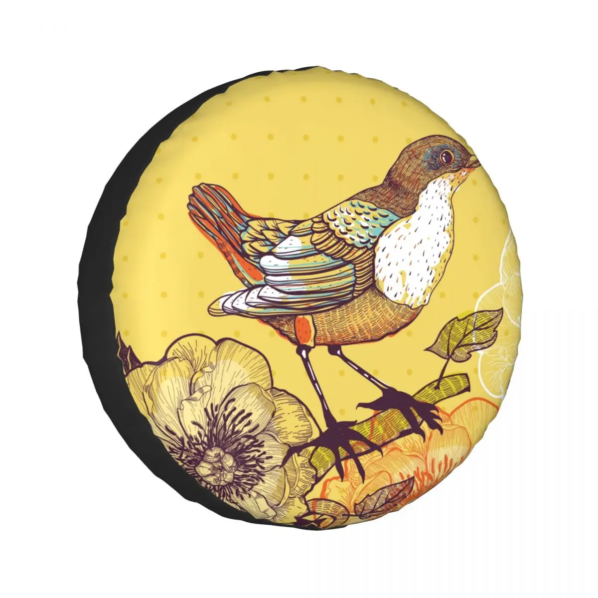 

Spare Wheel Tire Cover Case Pouch Protector Bird And Blooming Flowers Car Tyres for Jeep Hummer 14 /15/16/17 Inch