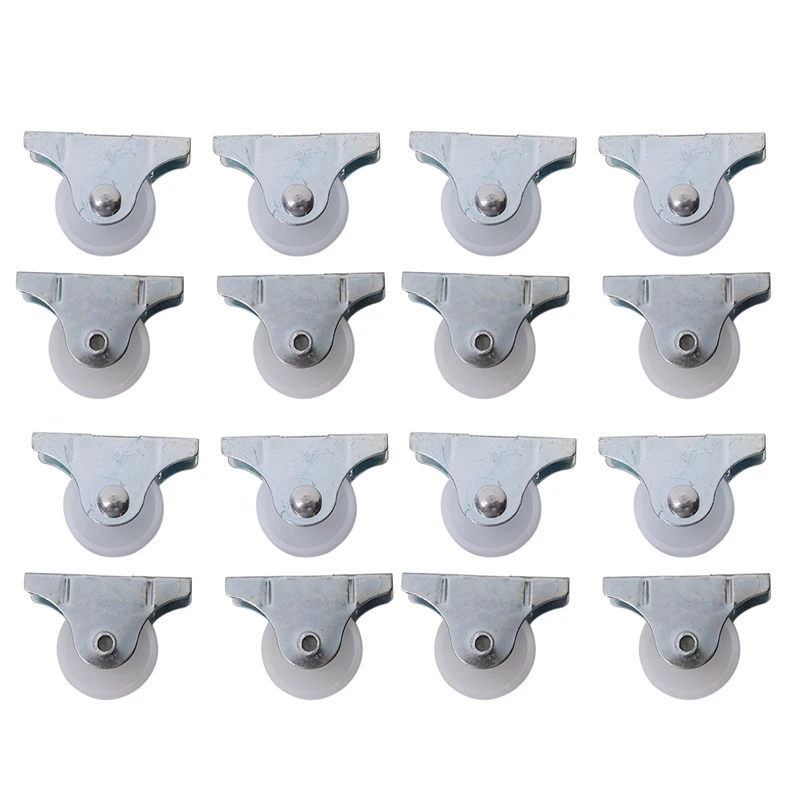 

16 Pcs White Plastic 25Mm Diameter Furniture Replacement Caster Wheel