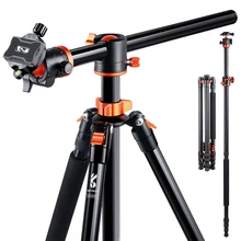 K&F Concept 94'/2.4m Overhead Camera Tripod Lightweight Travel Tripod 22lbs/10kg Load with Detachable Monopod for Canon DSLR