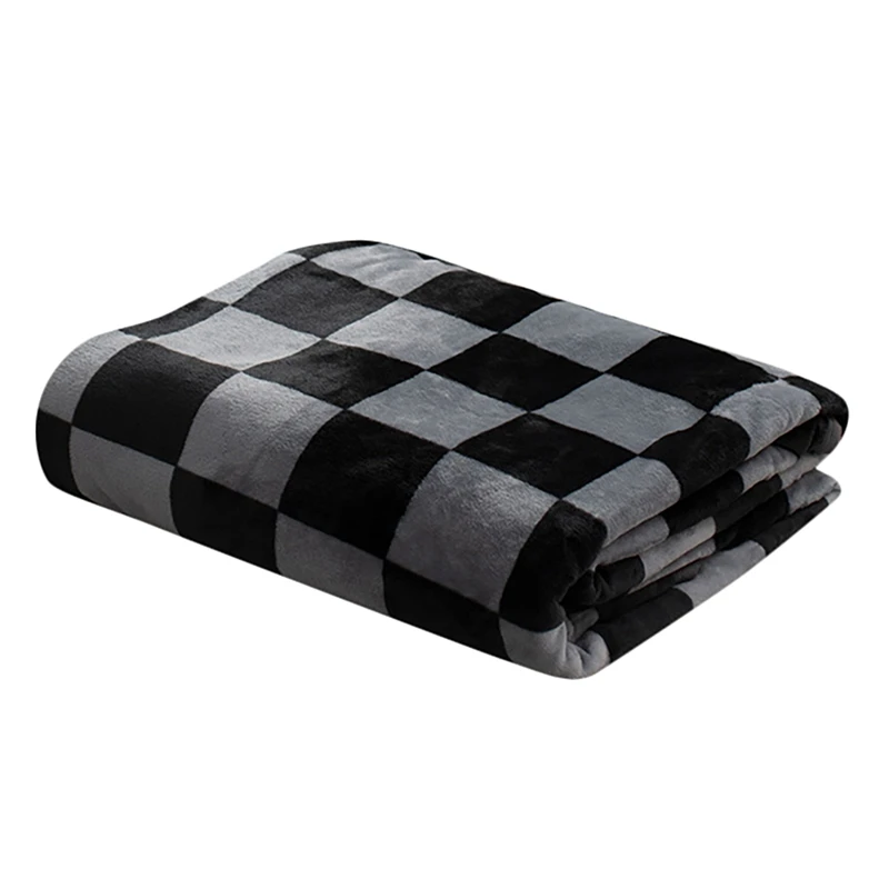 

Retro Checkerboard Flannel Blanket Sleeping Blanket Thick Winter Flannel Warm Soft Blankets Four Seasons Cover Blanket