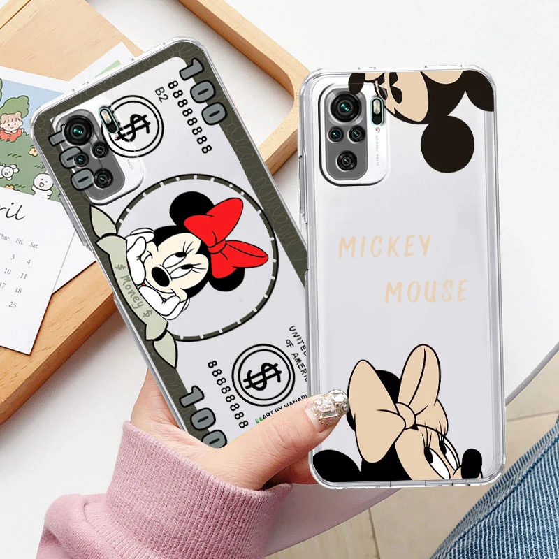 

Mickey Minnie Stitch Disney Phone Case For Xiaomi Redmi K50 K40 Gaming 10 10C 9AT 9A 9C 9T 8 7A 6A 5 5G Armor Transparent Cover