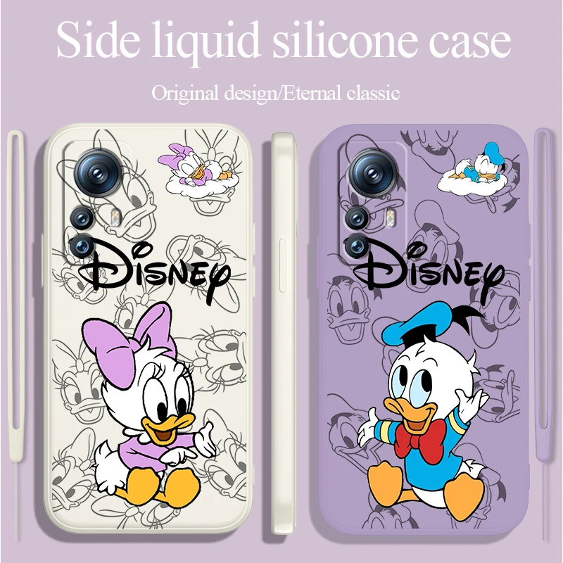 

Disney Donald Daisy Baby Duck Liquid Rope Phone Case For Xiaomi 13 Lite 12T 12S 12 11 Ultra 11T 10T 9 Pro 5G Cover