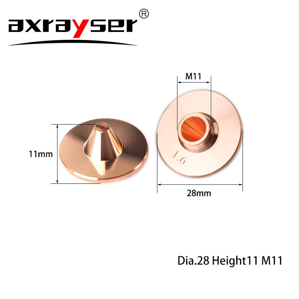 Лазерное сопло Axrayser хромированное 0,8-4.0 D28 мм для Precitec HANS