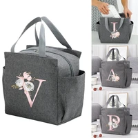 new pink flower series insulated lunch bags lunch box cooler bag multifunction portable picnic large capacity thermal food packs