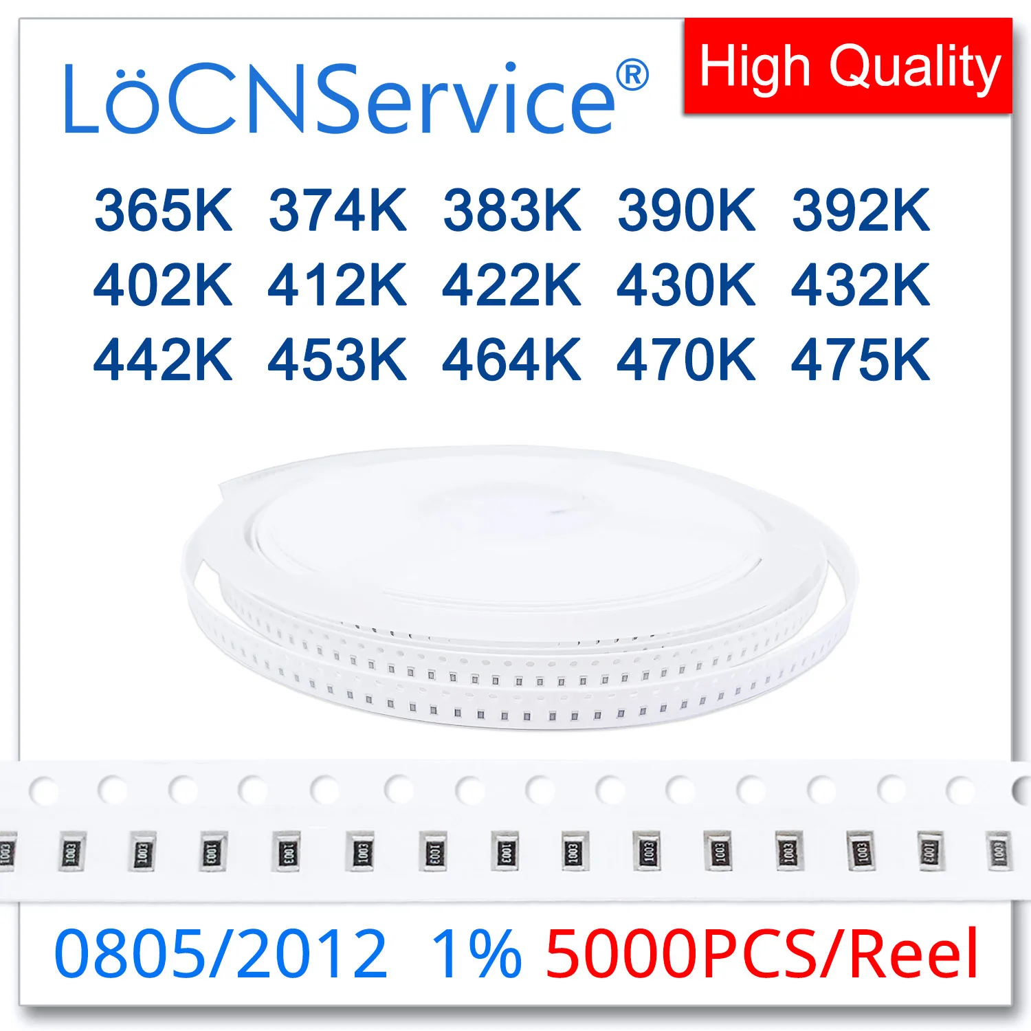 LoCNService 0805 1% 5000 шт. 365K 374K 383K 390K 392K 402K 412K 422K 430K 432K 442K 453K 464K 470K 475K 2012 Резистор OHM
